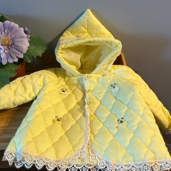 Vintage quilted baby thin flannel jumper jacket and zip up blanket Lacasse fiset - Picture 1 of 12